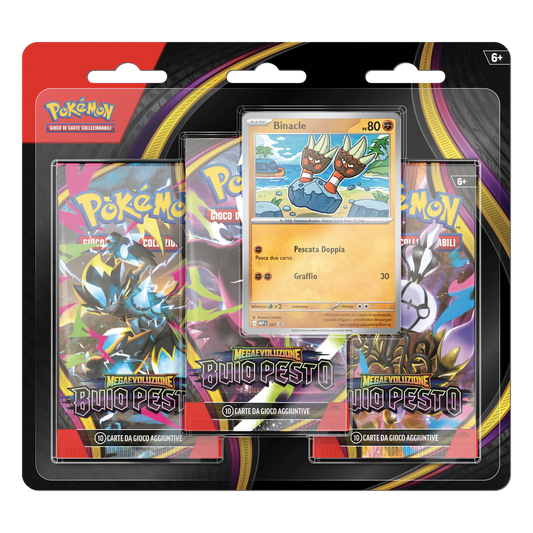 Pokémon Megaevoluzione – Buio Pesto – Blister da tre bustine Binacle - ITA