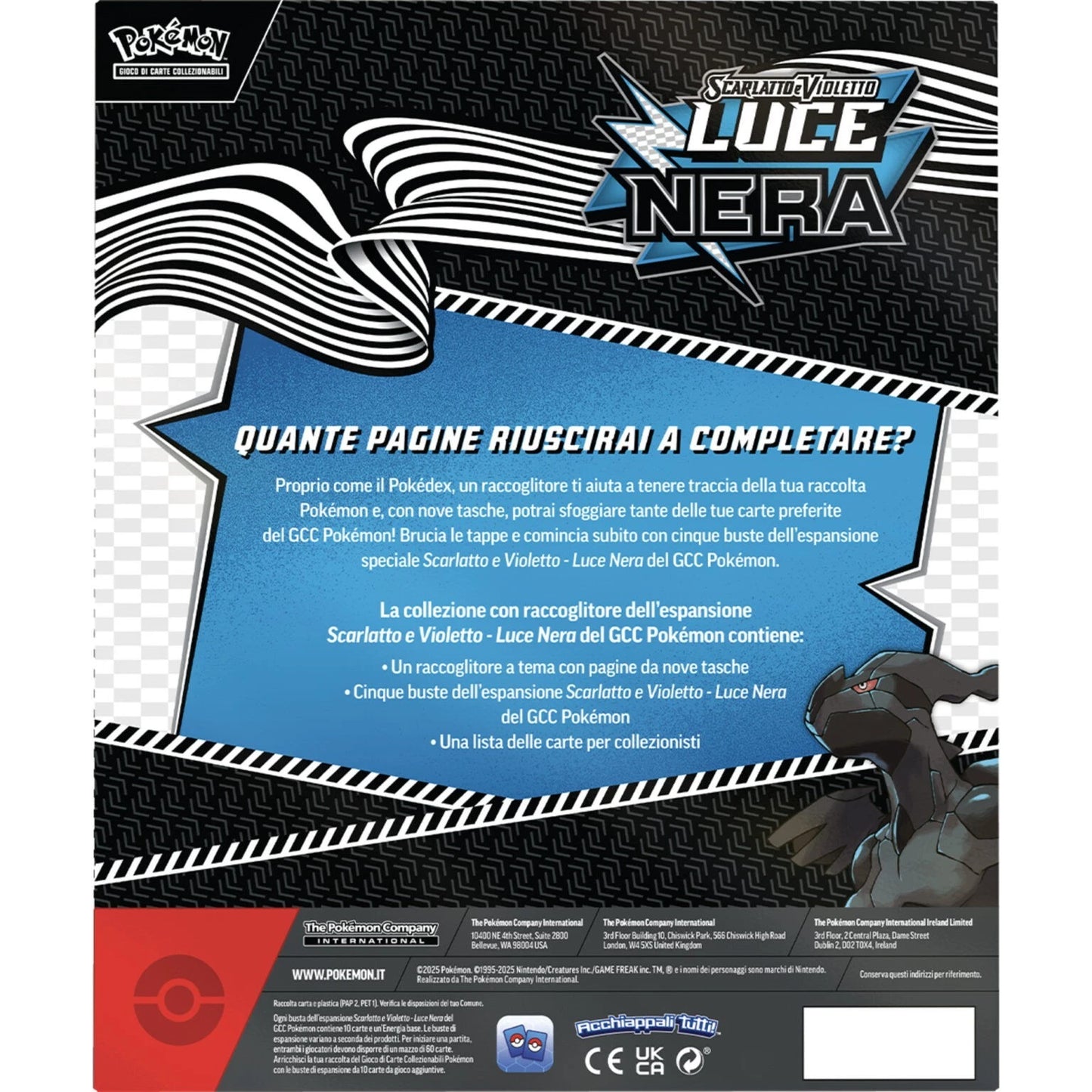 Pokemon Scarlatto & Violetto Luce Nera Collezione Con Raccoglitore